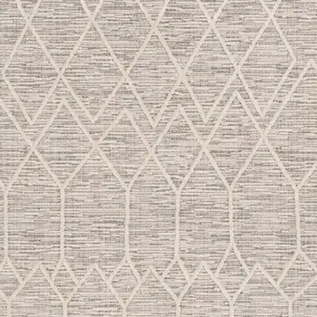8' X 11' Ivory And Gray Geometric Area Rug With Fringe