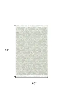 5' X 8' Beige and Ivory Geometric Area Rug