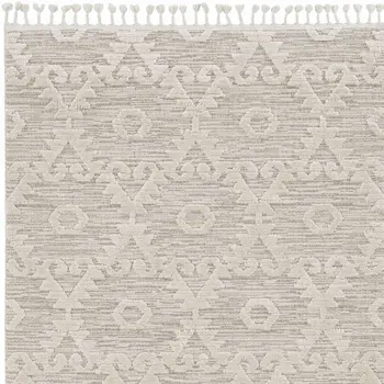 8' X 11' Ivory Beige Diamond Area Rug