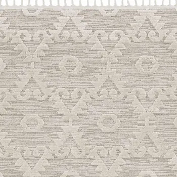 8' X 11' Ivory Beige Diamond Area Rug