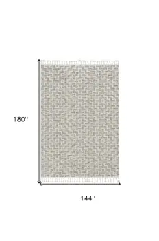 12' X 15' Gray and Ivory Geometric Area Rug