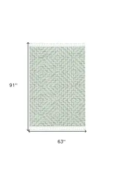5' X 8' Gray and Ivory Geometric Area Rug