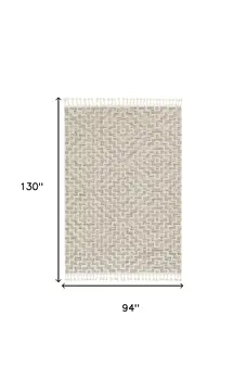 8' X 11' Gray and Ivory Geometric Area Rug