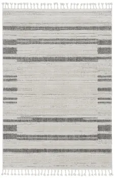8' Gray And Ivory Abstract Runner Rug