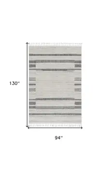 8' X 11' Gray And Ivory Abstract Area Rug