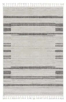 8' X 11' Gray And Ivory Abstract Area Rug