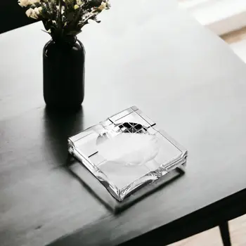 5" Clear Crystal Square Cigar Ash Tray