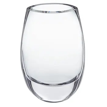 8" Clear Oval Crystal Glass Table Vase