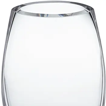 8" Clear Oval Crystal Glass Table Vase