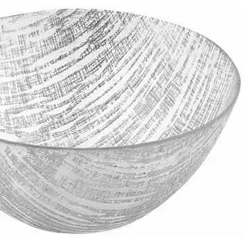 9" Clear And Silver Lead Free Crystal Round Serving Bowl