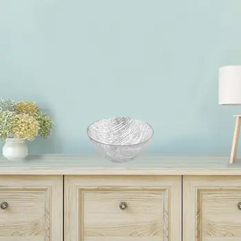 11" Clear and Silver Handcrafted Glass Round Salad Serve Bowl