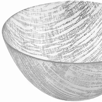 11" Clear and Silver Handcrafted Glass Round Salad Serve Bowl