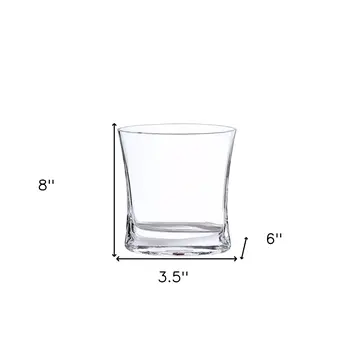 8" Clear Mouth Blown Crystal Pocket Table Vase