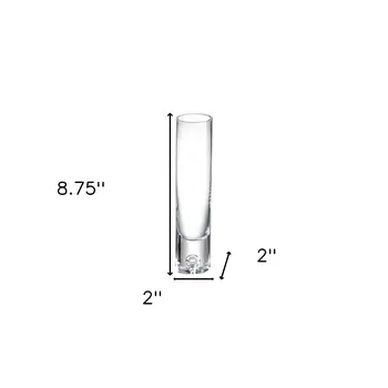 9" Clear Cylindrical Lead Free Crystal Bud Table Vase