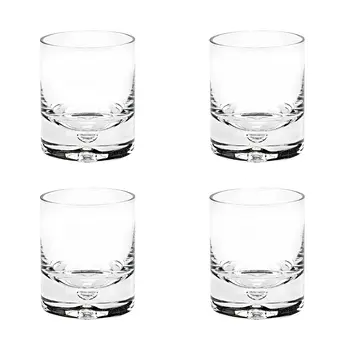 4 Pc Set Single Old Fashioned Lead Free Crystal Scotch Glass  6 Oz