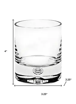 Set of Four Clear Crystal Rocks Old Fashion Glasses