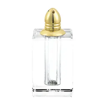 Set of Two Clear And Gold Crystal Pepper Shakers
