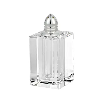 Set of Two Clear And Silver Crystal Pepper Shakers