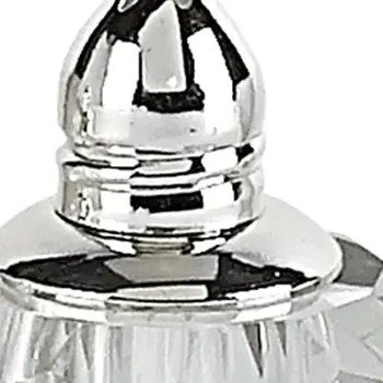Set of Two Clear And Silver Crystal Geometric Pepper Shakers