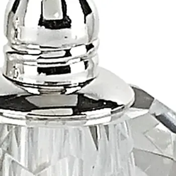 Handcrafted Optical Crystal And Silver Rounded Salt And Pepper Shakers