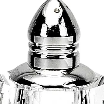 Set of Two Clear And Silver Crystal Geometric Pepper Shakers