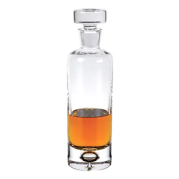 Mouth Blown European Crystal Round Decanter 28 Oz