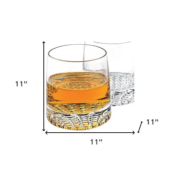 Set of Five Clear Mouth Blown Lead Free Crystal Whiskey Set
