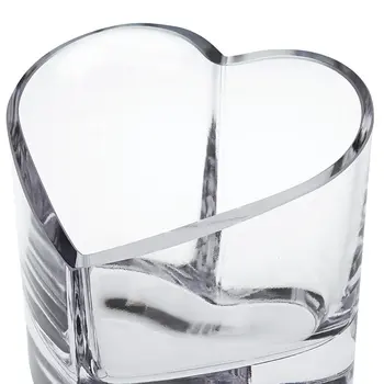 5" Clear Mouth Blown European Crystal Heart Bowl