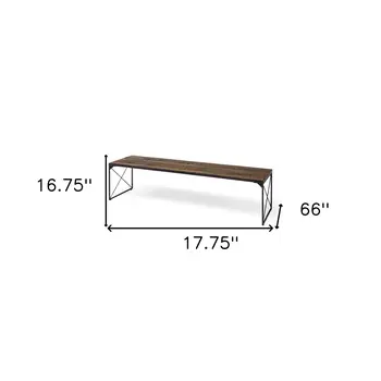 Rectangular Mango Woodmedium Brown Top And Black Iron Base Accent Bench