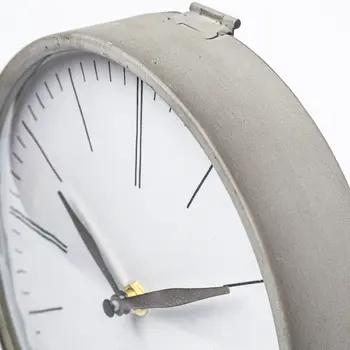 12" Gray Metal Table Clock