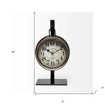 Metallic Brown Metal Hanging Desk Table Clock