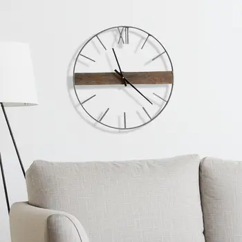 2" Circle Black Metal Skeleton Wall Clock