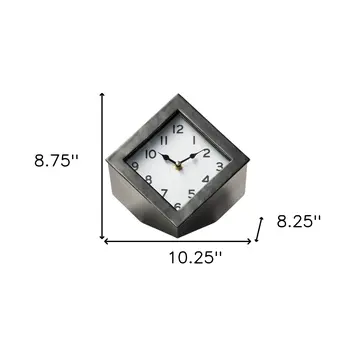 8" Black Ceramic Table Clock