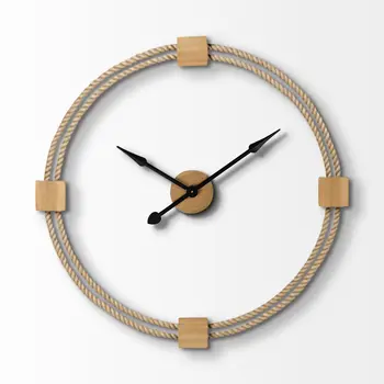 3" Circle Brown Metal Skeleton Wall Clock