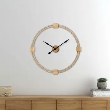 3" Circle Brown Metal Skeleton Wall Clock