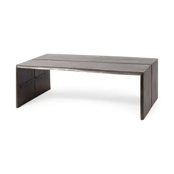 25" Brown Solid Wood Live Edge Coffee Table