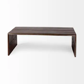 25" Brown Solid Wood Live Edge Coffee Table