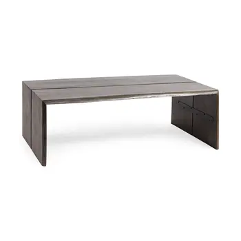 25" Brown Solid Wood Live Edge Coffee Table