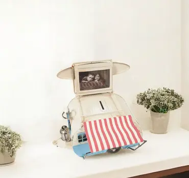 Piggy Bank And Picture Frame Camper Trailer Model
