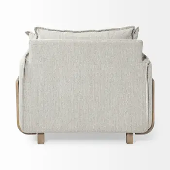 42" Gray and Brown Fabric Club Chair