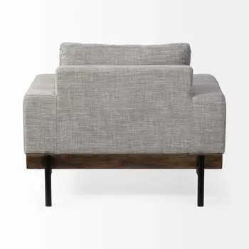 41" Gray and Black Fabric Club Chair