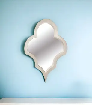 34" Natural Novelty Wood Framed Accent Mirror