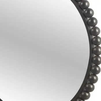 43" Black Abstract Metal Framed Accent Mirror