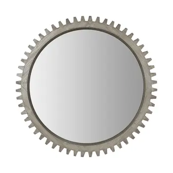 44" Silver Abstract Wood Framed Accent Mirror
