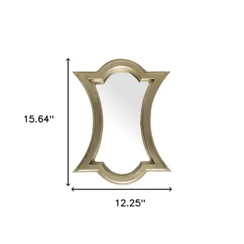 16" Gold Abstract Wood Framed Accent Mirror