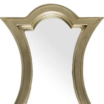 16" Gold Abstract Wood Framed Accent Mirror