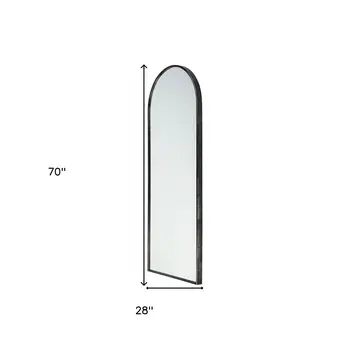 Black Arch Full Length Hanging Metal Mirror