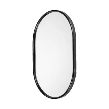 36" Black Oval Metal Framed Accent Mirror