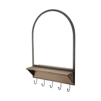 30" Brown Arch Wood Framed Accent Mirror
