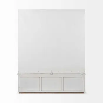 White And Medium Brown Wood Hall Tree With Storage
